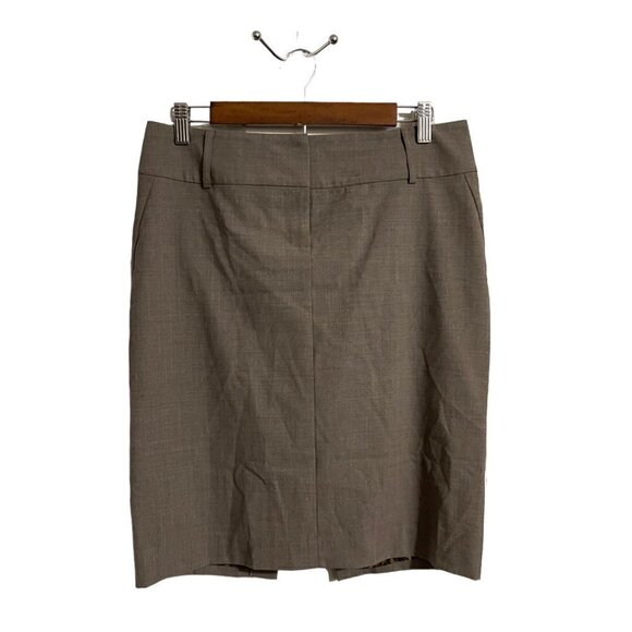 Express Design Studios Womens Brown Back Slit Career Pencil Skirt Size 6 - Picture 1 of 8